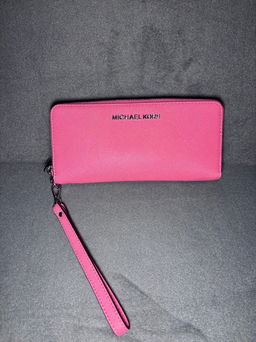 Michael Kors Pink Leather Wallet with Wrist Strap
